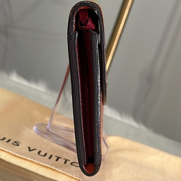🪧 Authentic Louis Vuitton Piment Epi Leather Emilie Wallet in Orange/Plum. EUC 🪧 - Picture 7 of 16